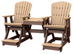 American Furniture Classics Balcony Height Table Double Glider, Cedar & Tudor Brown