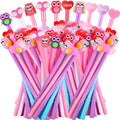 SANNIX 50 Pcs Valentine s Day Pens Bulk Heart Pens 0.5mm Black Gel Ink Rollerball Pens Cartoon Fun Pen Valentines Party Favors f