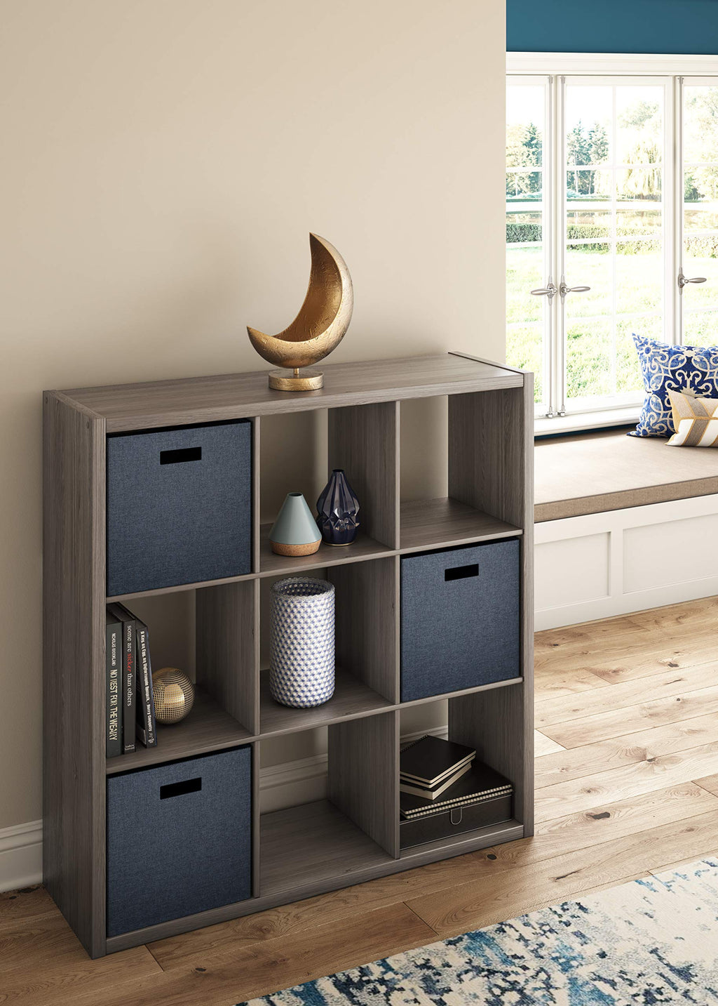 Closetmaid 9 Cube Open Back Storage, Graphite Gray