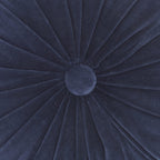 HomeRoots Multicolor Cotton Velvet Dark Blue Tufted Round Throw Pillow