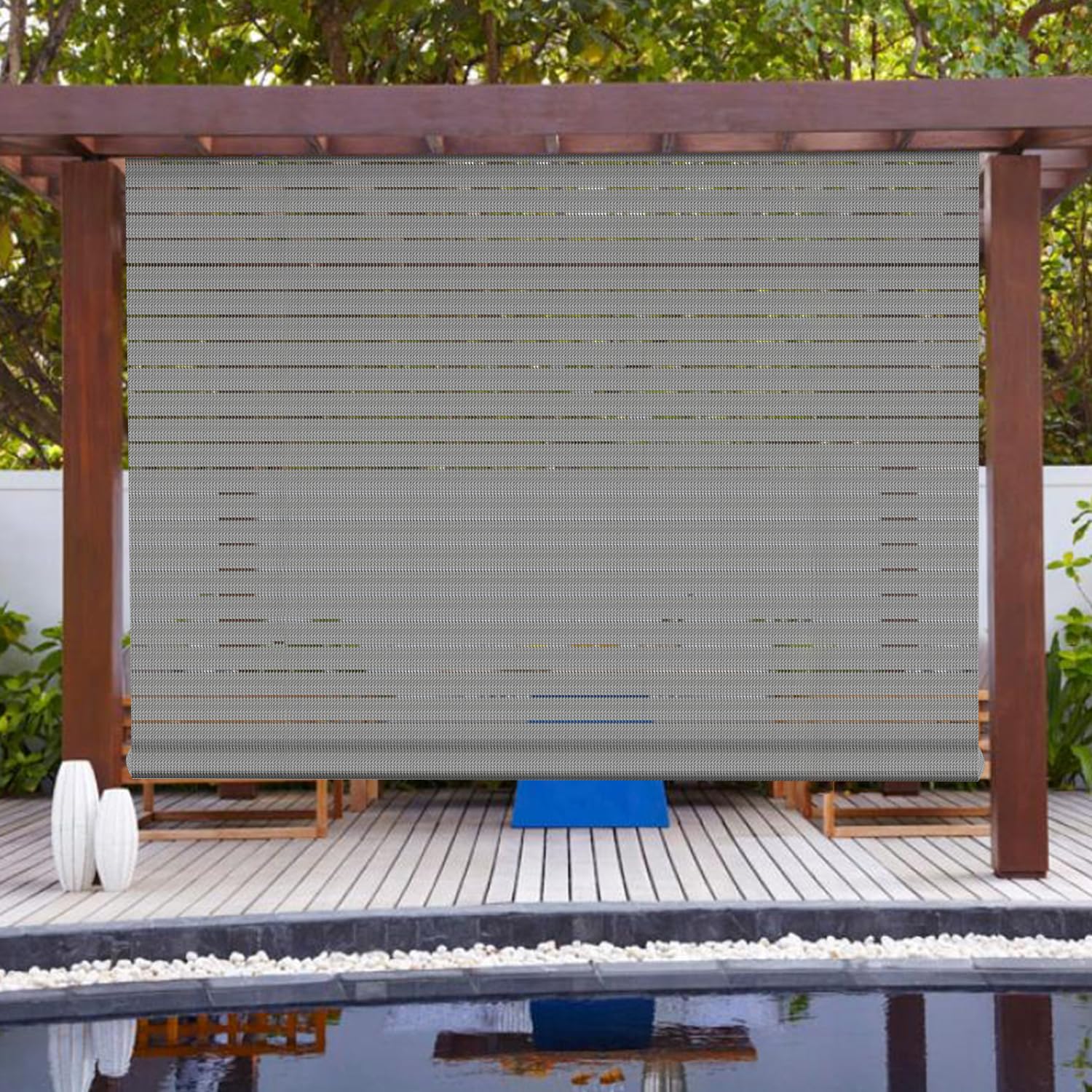 Patio Paradise Shades Roll Up Outdoor 7 Wx6.5 H Roller Shade Exterior Patio Blinds for Outside Porch Deck Balcony Pergola Carp