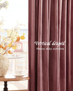 Nemia Blush Pink Velvet Curtains For Bedroom Window, Rod Pocket Thermal Insulated Luxury Vintage Heavy Blackout Curtain Velvet D
