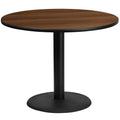 Flash Furniture Graniss 42'' Round Walnut Laminate Table Top with 24'' Round Table Height Base