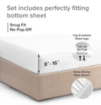 CGK Unlimited King Size Fitted Bed Sheet - Extra Soft Microfiber, Wrinkle Free, Breathable, Cooling - White
