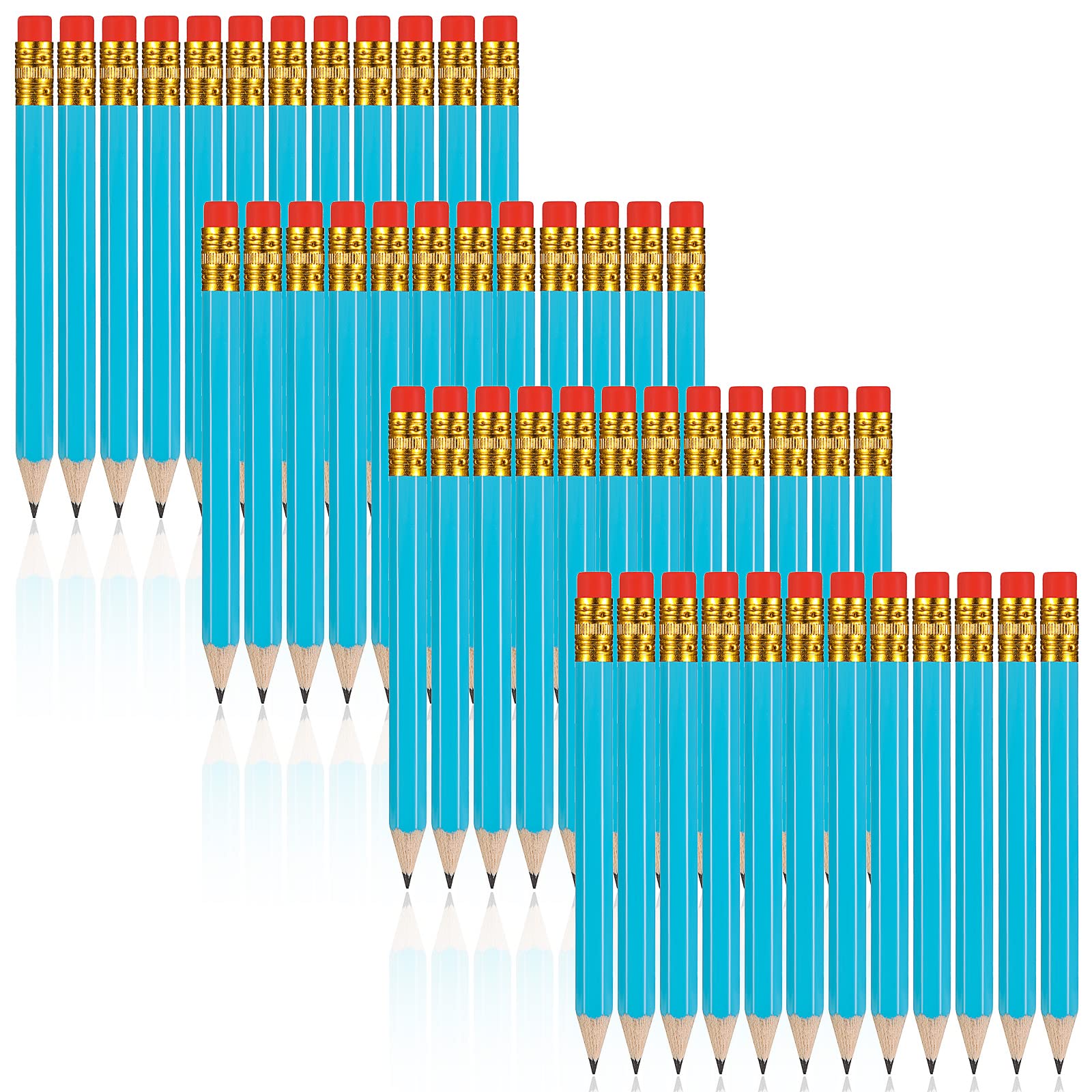 Zonon 48 Pieces Golf Pencils Mini Half Pencils With Eraser Short With Erasers Bulk Small For Kids Hb Wedding Bridal School Offic