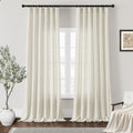 Dukiyo Natural Linen Curtains 102 Inches Long For Living Room 2 Panels Set Farmhouse Boho Privacy Light Filtering Semi Sheer Cur