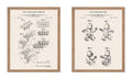 Poster Master 2-Piece Bricks Blueprint Poster - Building Blocks Patent Print - Toy Building Bricks Art - Interlocking Bricks Art