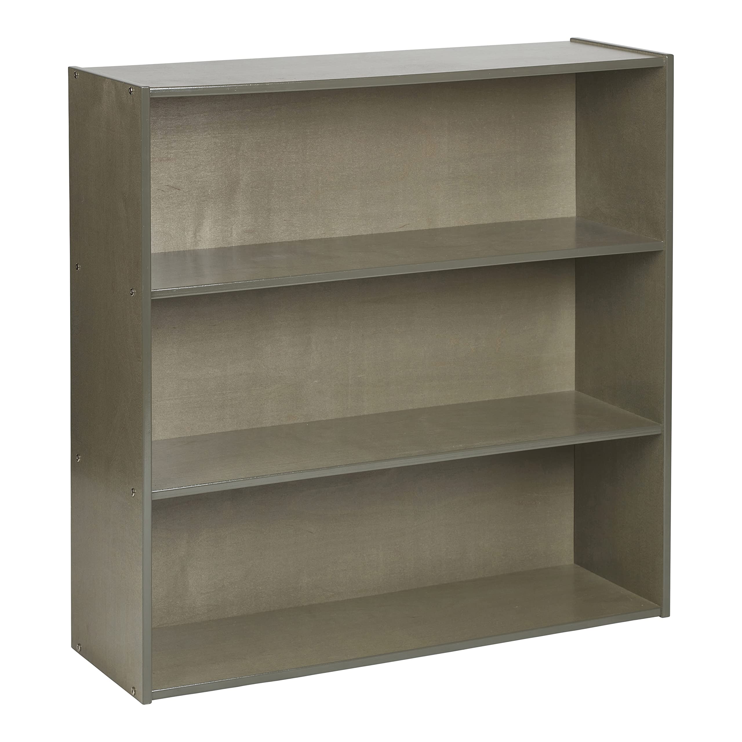ECR4Kids Streamline 3-Shelf Storage Cabinet, 36in, Kids Bookshelf, Grey Wash
