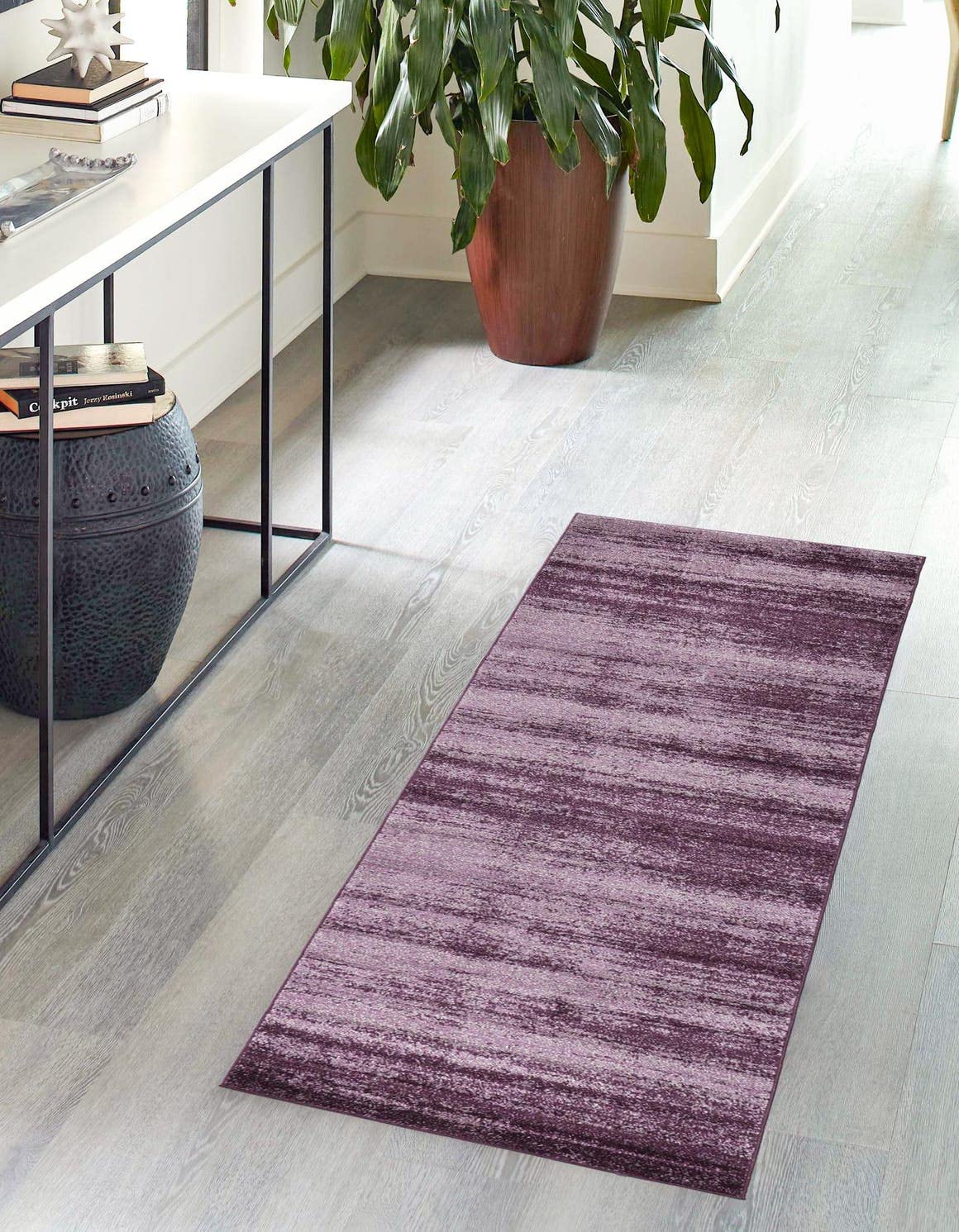 Unique Loom Del Mar Collection Area Rug - Lucille (2'x 8' Runner, Violet)