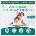 Olympic Queen Size Waterproof Mattress Pad - Fitted Mattress Protector With Quilted Pillow Top Mattress Topper - Premium Quality