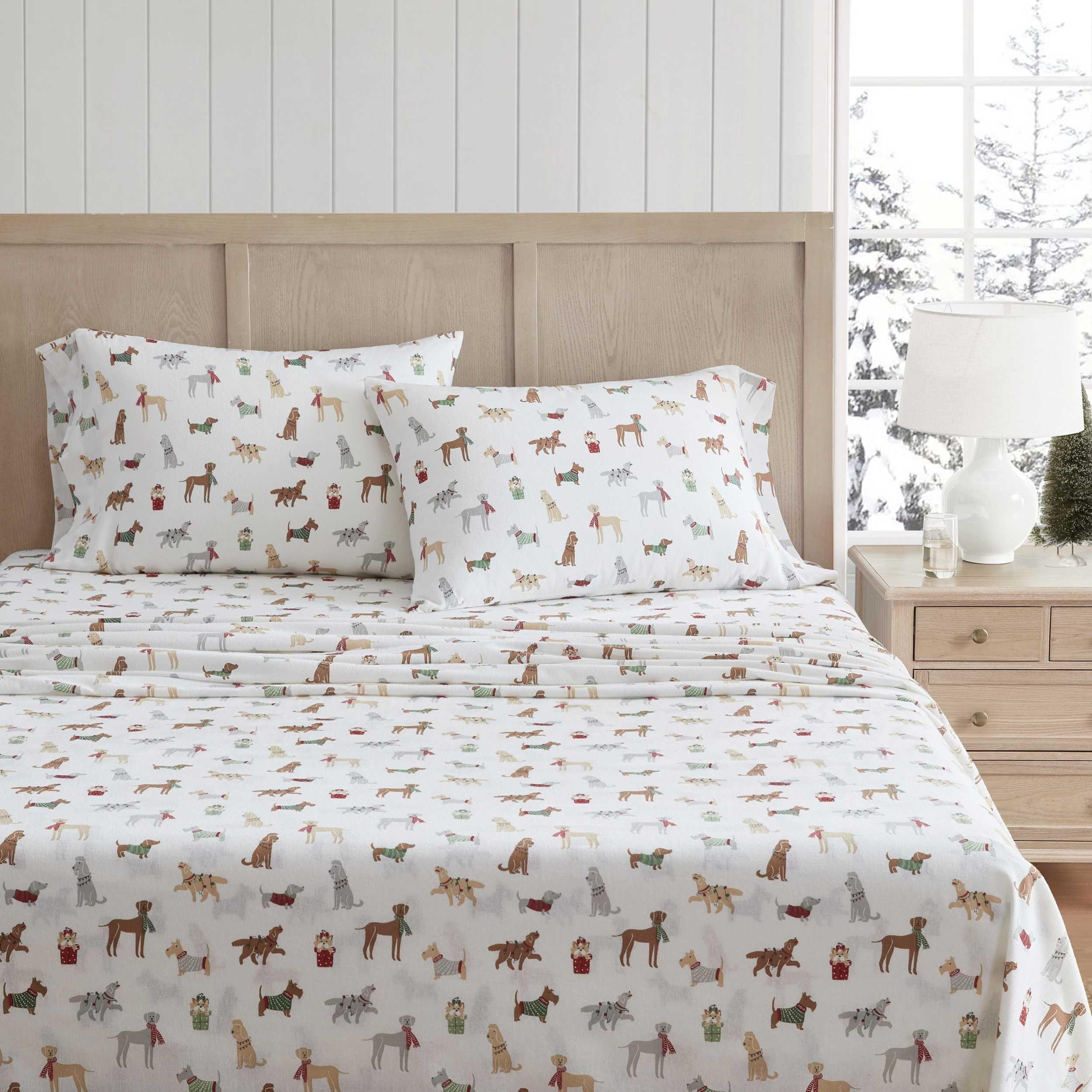 Martha Stewart - Flannel Sheets Queen Size, Anti-Pilling & Wrinkle Resistant Cotton, Touchably Soft for All-Season Comfort - Bed
