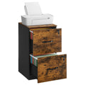 VASAGLE 2 Drawers File Cabinet with Lock, Printer Stand, Office Filing Cabinet Organizer, for A4 and Letter Size Documents, Rust