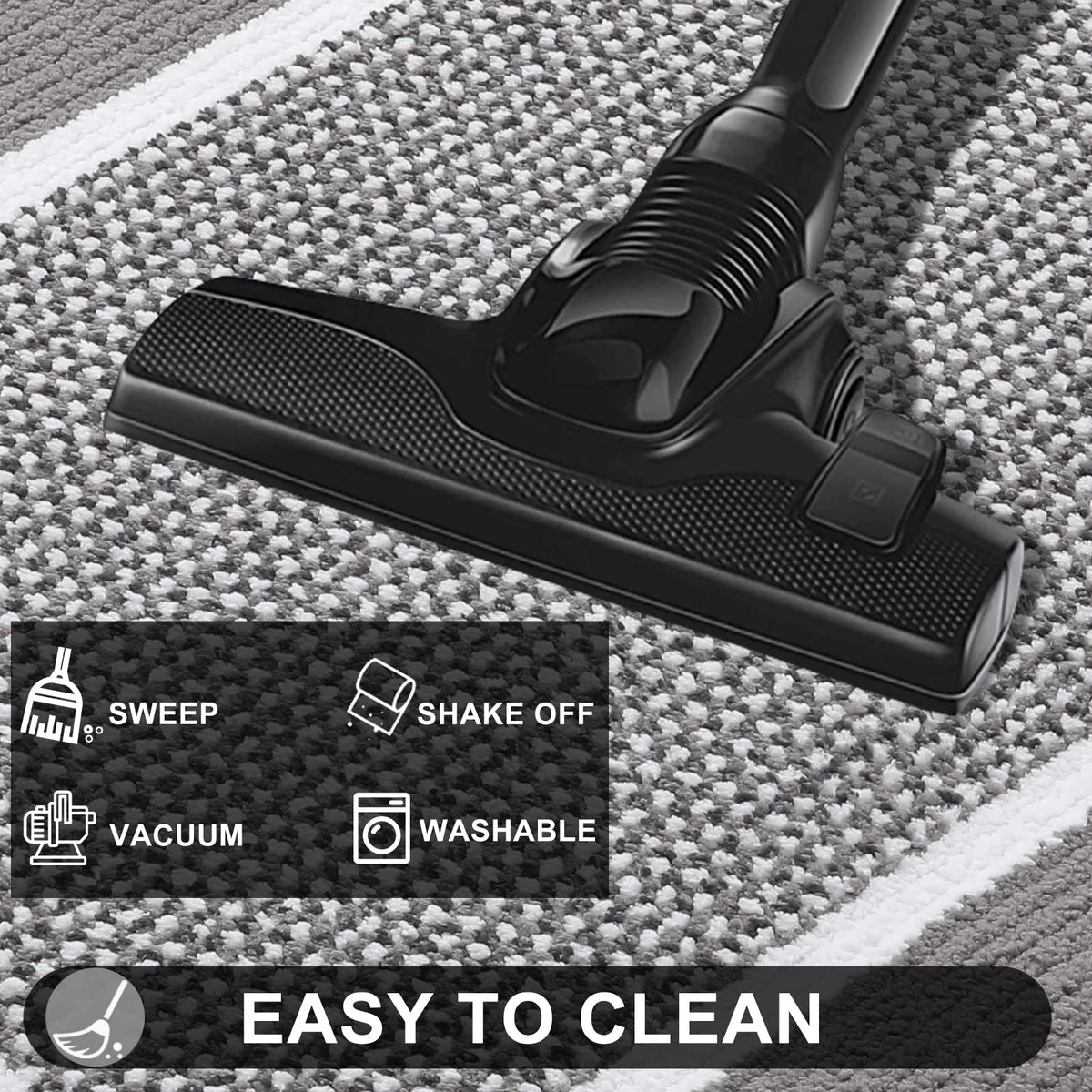Colorxy Indoor Door Mat, Non-Slip Absorbent Resist Dirt Entrance Mat, Sturdy Low-Profile Inside Floor Carpet Mats, Washable Front Entry Doormats For Entryway, 71''X47'', Grey