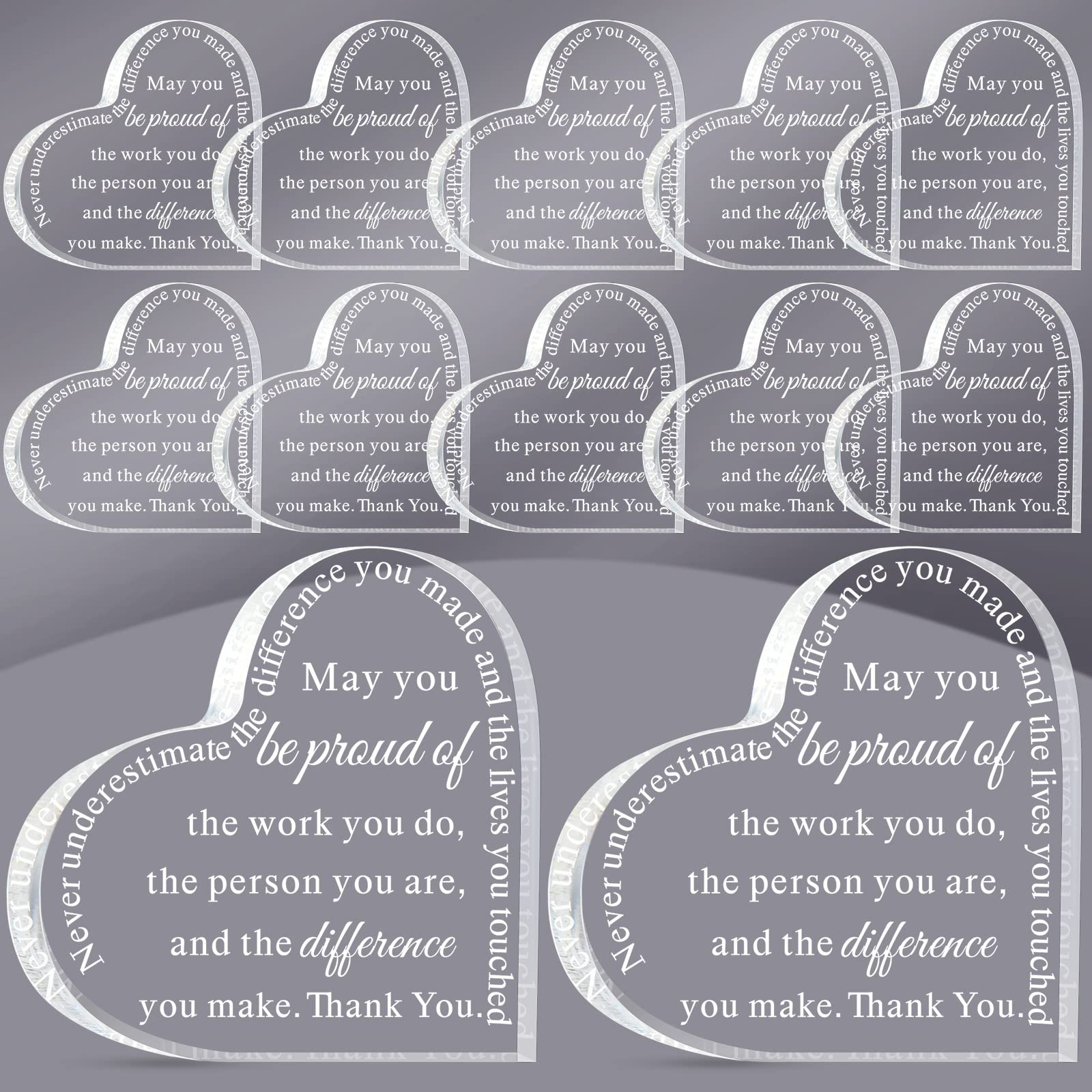 Geelin 12 Pcs Coworker Employee Appreciation Gift Thank You Gift May You Be Proud Retirement Plaque Inspirational Acrylic Trophy