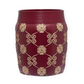 Popular Bath Vlegant Rosa Collection Resin Trash Can, Burgundy/Gold, 2.1 Gallons