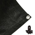 Shatex 90% Shade Cloth 10x16ft Hanging-up Sunblock Shade Panel, Black, 12 Bungee Balls