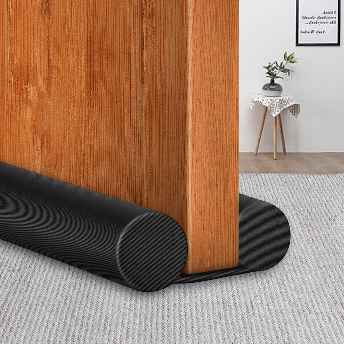 Maxtid Under Door Draft Stopper 36 Inches Black Door Bottom Seal Strip Weather Draft Guard For Bottom Of Doors Gap Filler Interior Door Sweep