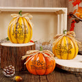SAND MINE 3 Pcs Resin Thanksgiving Pumpkin Set, Fall Pumpkin Centerpiece for Fall Thanksgiving Harvest Home Decorations