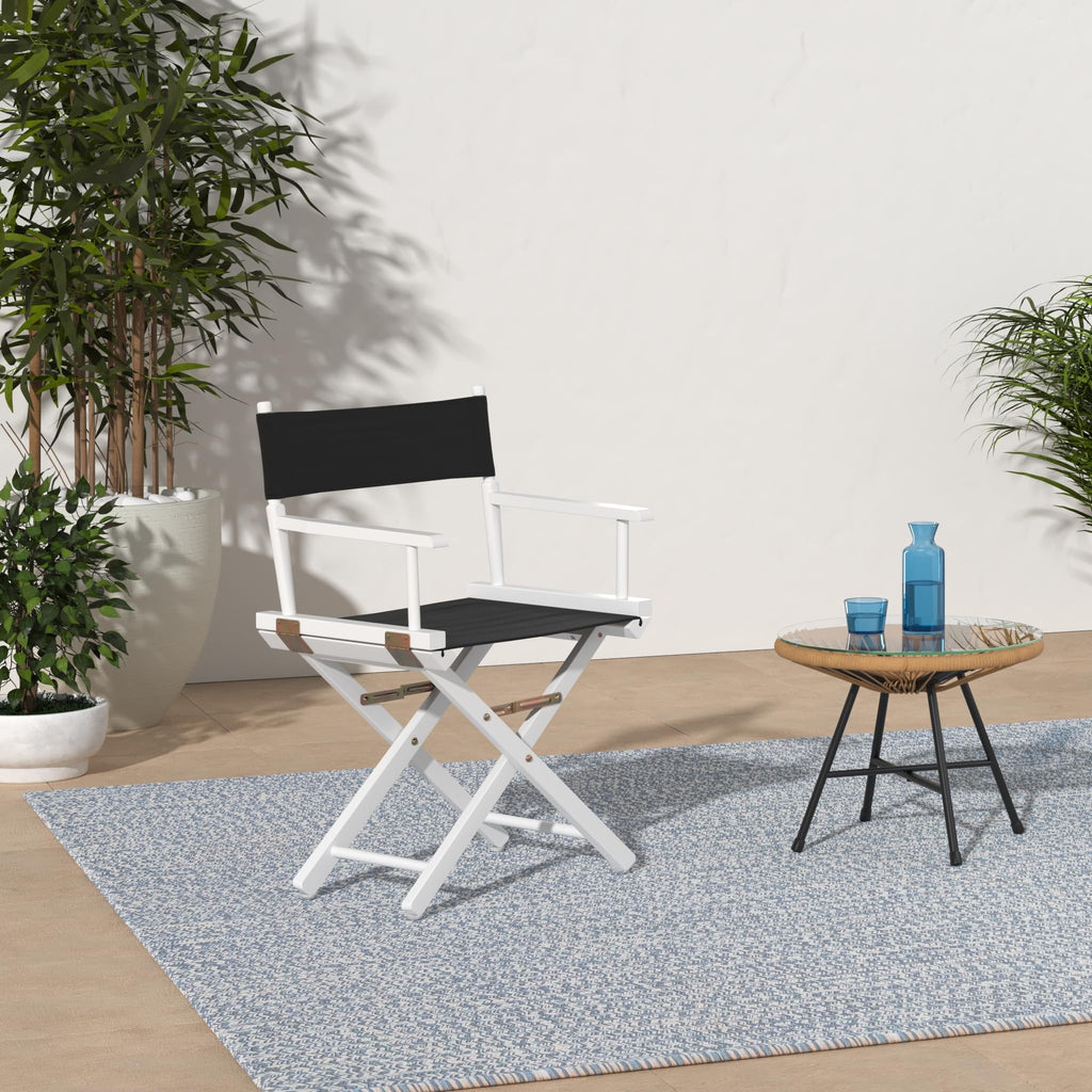 Casual Home 18" Director'S Chair White Frame With Black Canvas
