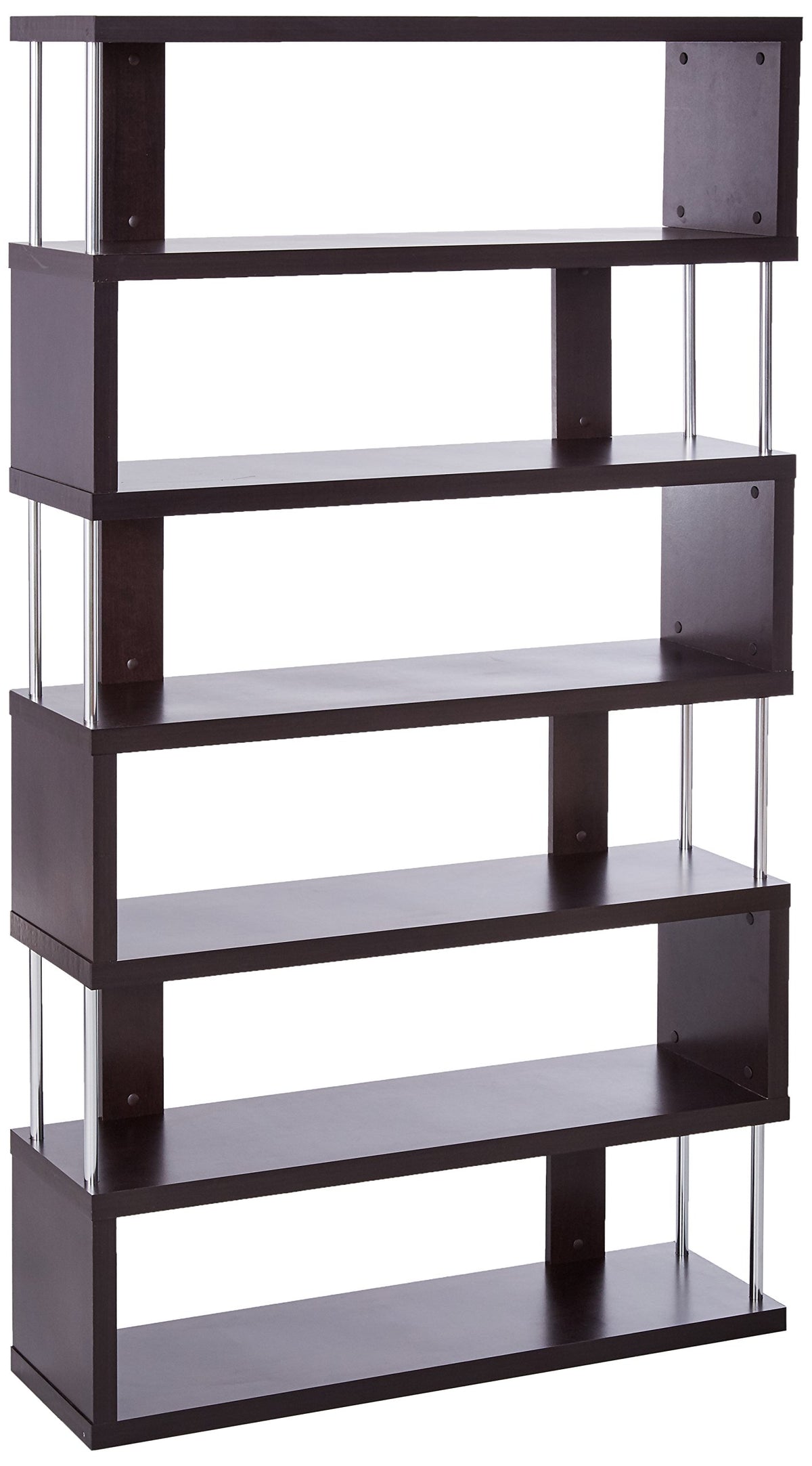 Baxton Studio Barnes 6Shelf Modern Bookcase, Dark Brown