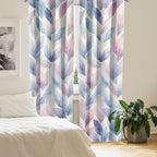 Ambesonne Leafy Art Window Curtains Pack Of 2, Futuristic Fractal Look Leaves With Geometric Details Dreamy Tones, Lightweight S