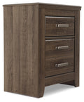 Signature Design by Ashley Juararo Rustic 2 Drawer Nightstand, 29.21 Tall, Dark Brown