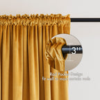 Miulee Mustard Yellow Velvet Curtains Thermal Insulated Blackout Curtain Drapes For Bedroom Living Room Darkening 108 Inches Long Curtains Panels Rod Pocket Set Of 2