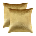 Gigizaza Gold Velvet Decorative 20X20 Throw Pillow Covers For Sofa Bed 2 Pack Soft Cushion Cover