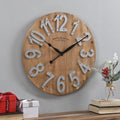 FirsTime & Co. Slat Wood Wall Clock, 22.5, Tan,243