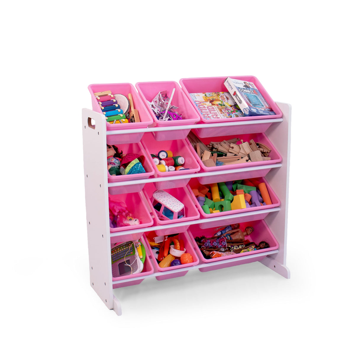Humble Crew, White/Pink 12 Bin Toy Storage Organizer