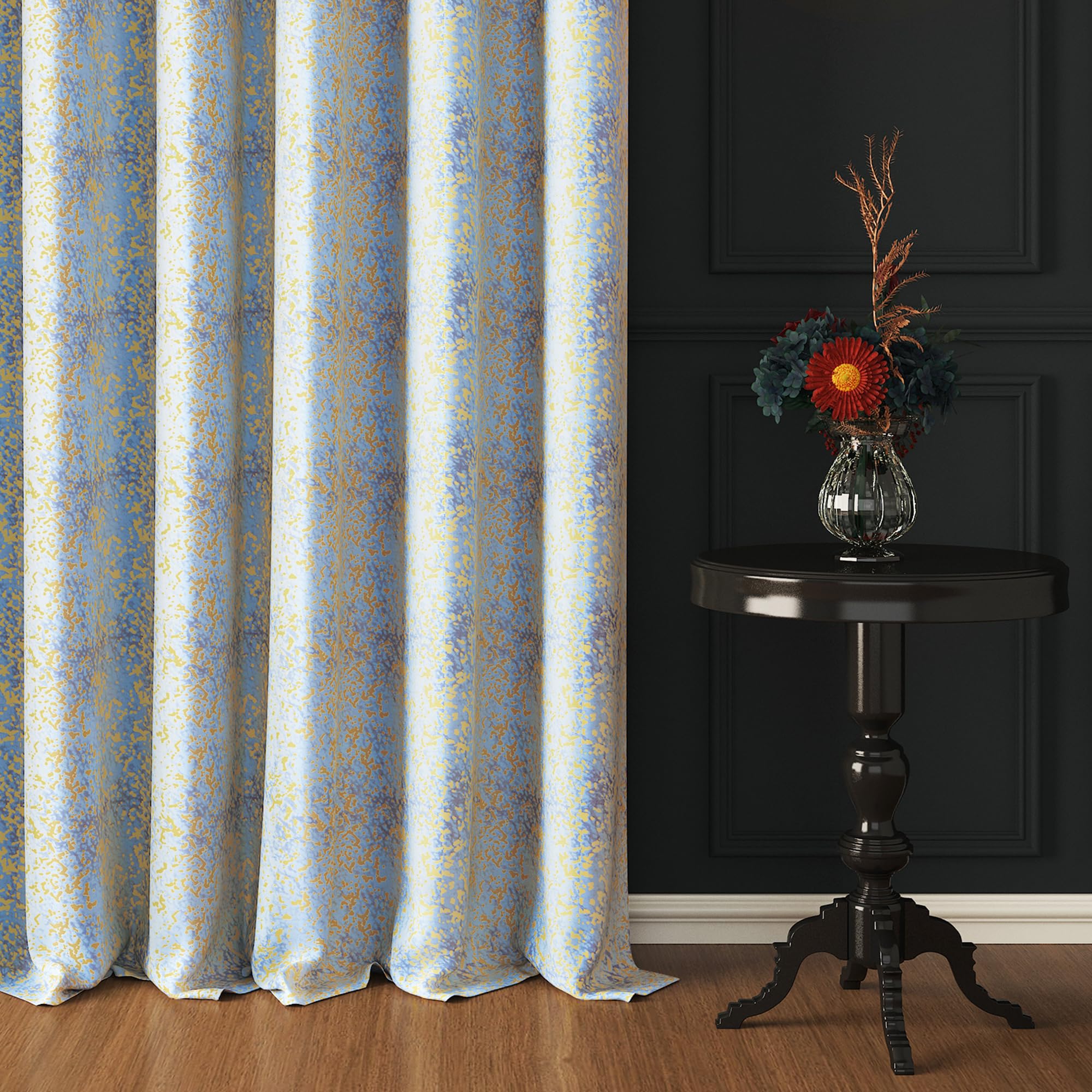 Story@Home Blackout Window Curtains 5 Feet Set Of 1 | Splatter Printed | 70% Room Darkening Curtain | Thermal Insulated Curtains