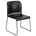 5 Pk. 880 lb. Capacity Black Full Back Contoured Stack Chair with Sled Base