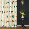 Story@Home Cotton LightFiltering Curtains 8 Feet Set Of 2,Bohemian Curtain,Birds Printed,Light Filtering Semi Long Door Curtain