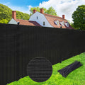 Upgrade Privacy Screen Fence 5' X 50' Commercial Shade Cover With Brass Grommets Heavy Duty Perfect For Outdoor Back Yard, Black