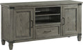 Intercon Foundry Media Console with 2 Shelves, 2 Cabinets, and Shelf, Brushed Pewter, 60" Width TV Stands