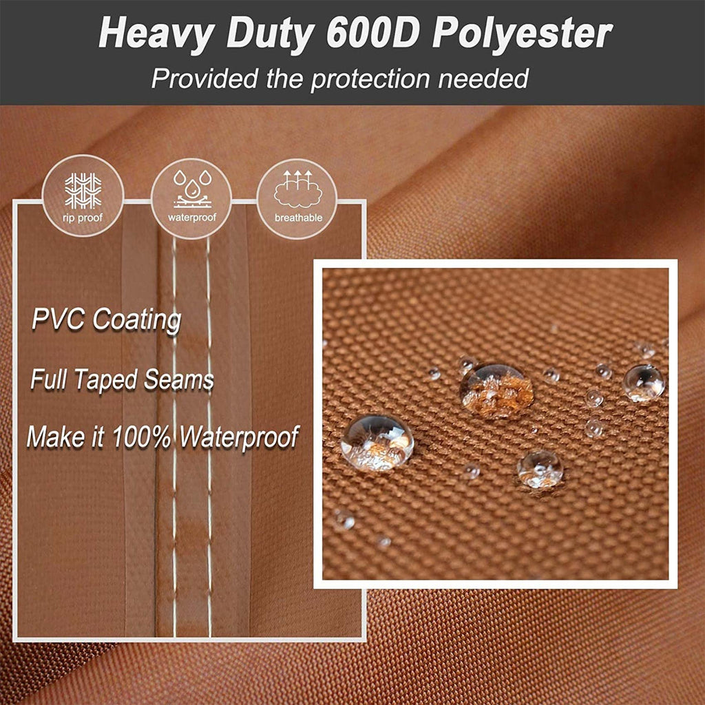 Nettypro Patio Chair Covers For Outdoor Furniture 4 Pack, Waterproof Heavy Duty Lawn Patio Furniture Cover Deep Seat Dining Chair Covers High Back, 30W X 33D X 34H Inches, Brown