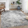 jinchan Area Rug 4x6 Washable Rug Modern Rug Abstract Floor Mat Grey Multi Print Rug Thin Rug Colorful Overdyed Distressed Mat K