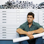 Safco Products Flat File for 36" W x 24" D Documents, 5-Drawer (Additional Options Sold Separately), White