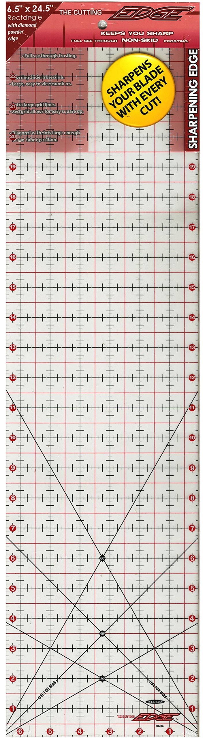 Sullivan Cutting Edge Frosted 6.5x24.5 Ruler, Clear
