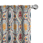 Ambesonne Boho Curtains, Chevrons Strips and Dots with Hearts Vintage Like Print, Window Treatments 2 Panel Set for Living Room 