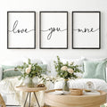 Heiple Love You More Sign Set of 3 Framed Above Bed Wall Decor Farmhouse Bedroom Decor Wood Wall Art Rustic Master Bedroom Essen