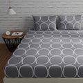 Huesland By Ahmedabad Cotton 144 Tc Cotton Bedsheet For Double Bed With 2 Pillow Covers  Grey
