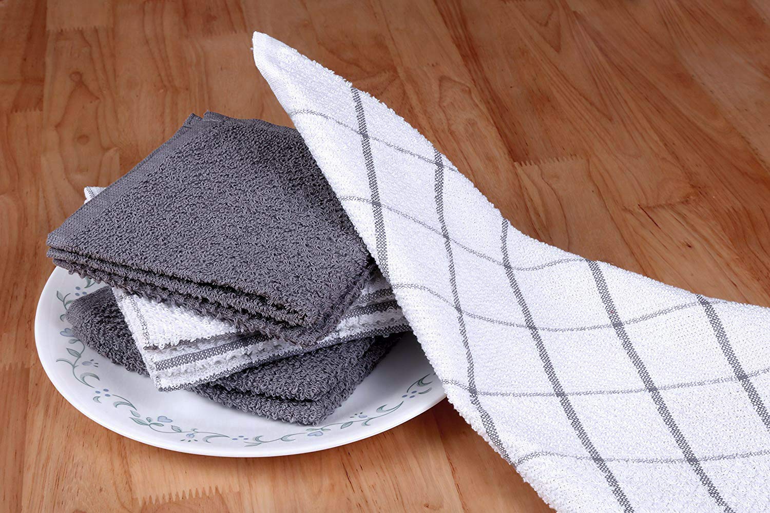 Amour Infini Terry Dish Cloth | Set Of 8 | 12 X 12 Inches | Super Soft And Absorbent |100% Cotton Dish Rags | Perfect For Househ