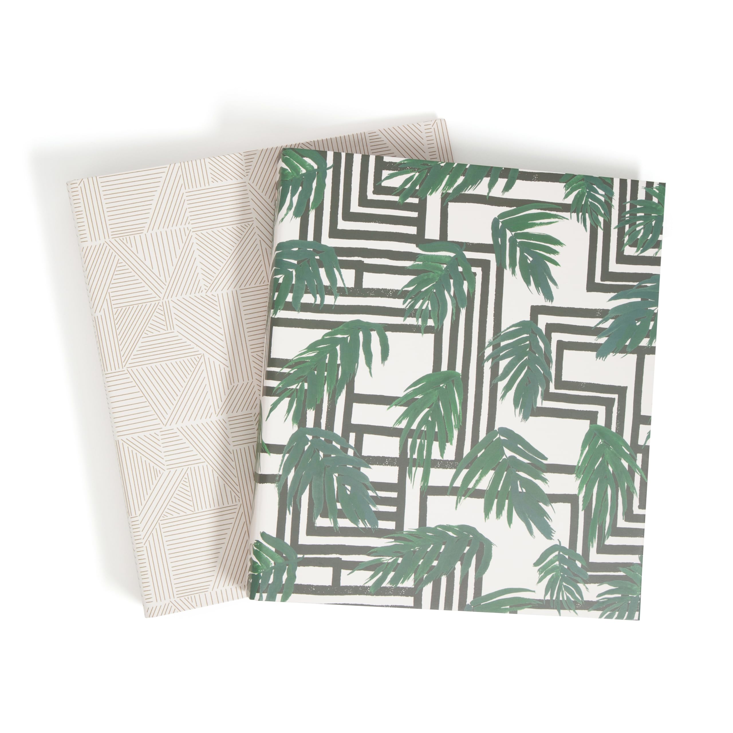 U Brands Eco-Conscious 1' Binders, Set Of 2, Lush Stripes Prints, Silver Metal O-Rings