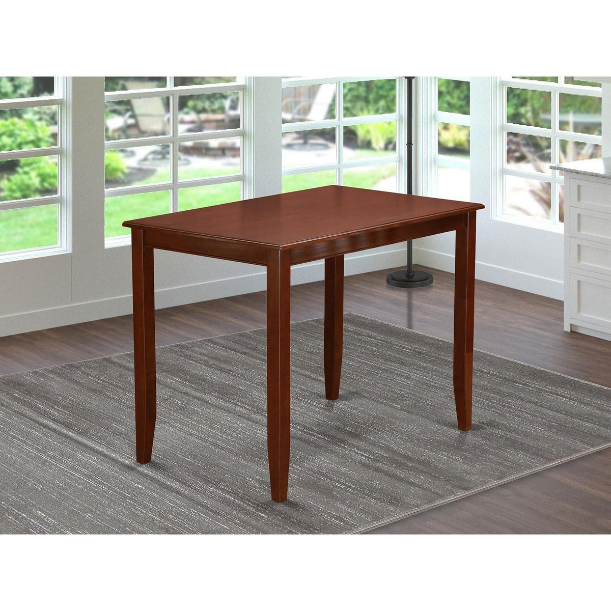 East West Furniture BUT-MAH-T Buckland Rectangle Counter Height Dining Table for Small Spaces, 30x48 Inch, Mahogany