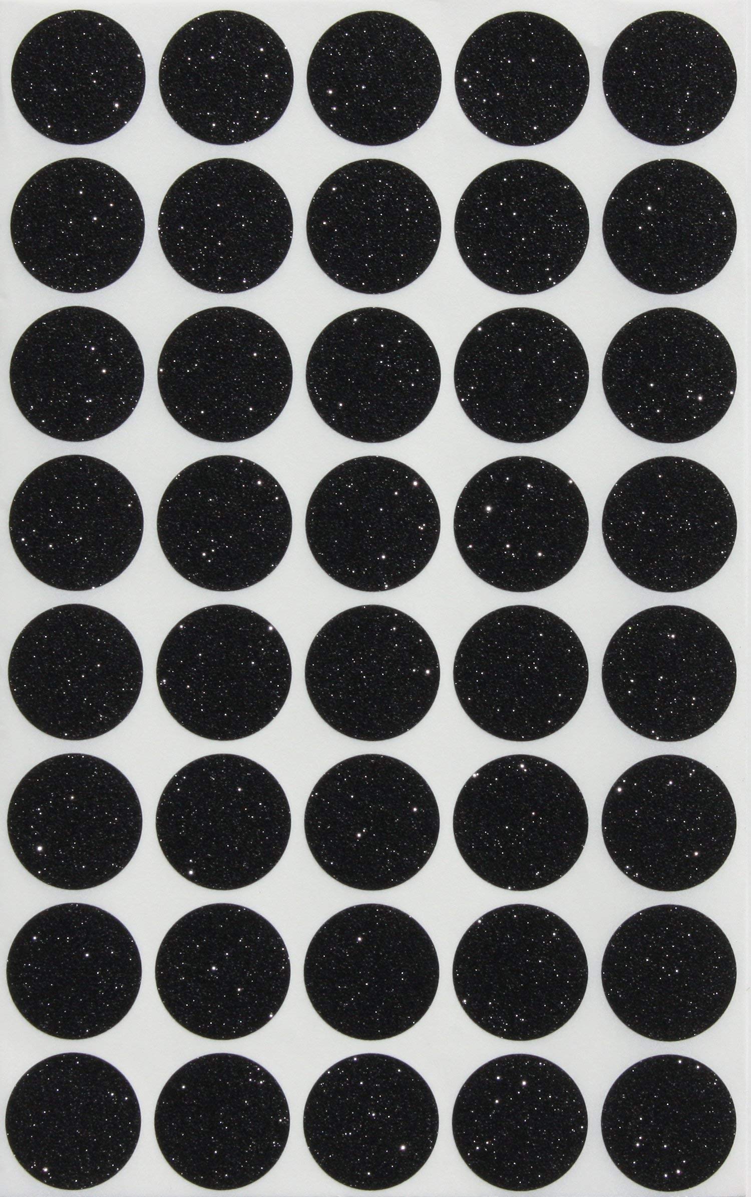 Royal Green Black Glitter Sticker 3/4 Diameter - Envelope Seals - Size 0.75 Inch 19Mm - 200 Pack