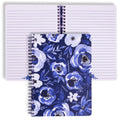 Steel Mill & Co Cute Floral Mini Spiral Notebook, 8.25' X 6.25' Journal With Durable Hardcover And 160 Lined Pages, Blue Water