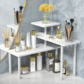 JayRex Bathroom Organizer Countertop Bathroom Shelf, 3 Tier Corner Shelf Adjustable Bamboo Organizer for Bathroom Counter, Make 