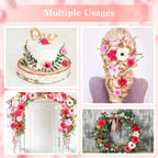 217 Pieces Flower Mini Silk Heads Fake Rose Daisy Faux Flowers For Crafts Rose Flowers Plum Blossom Heads Sunflower Daisy Weddin