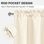Dwcn Bathroom Window Curtains, Valance Curtains For Living Room, Kitchen Valance Solid Short Topper, 18 Inch Basement Window Cur